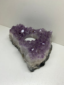 Amethyst Crystal tea light candle holder