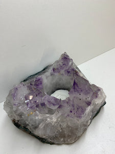 Amethyst Crystal tea light candle holder