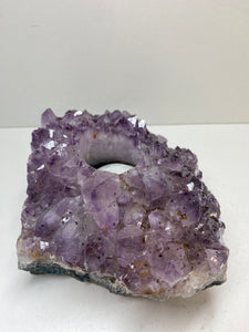 Amethyst Crystal tea light candle holder