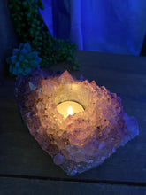 Load image into Gallery viewer, Amethyst Crystal tea light candle holder