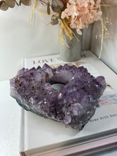 Load image into Gallery viewer, Amethyst Crystal tea light candle holder