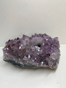 Amethyst Crystal tea light candle holder