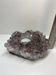 Amethyst Crystal tea light candle holder