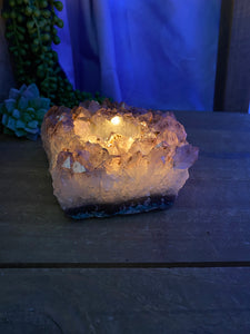 Amethyst Crystal tea light candle holder