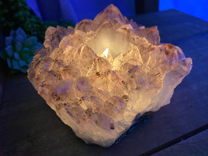 Amethyst Crystal tea light candle holder