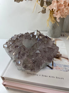 Amethyst Crystal tea light candle holder