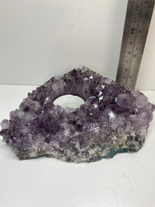 Amethyst Crystal tea light candle holder