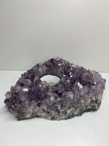 Amethyst Crystal tea light candle holder