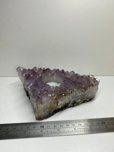 Amethyst Crystal tea light candle holder