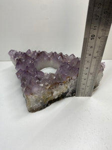 Amethyst Crystal tea light candle holder