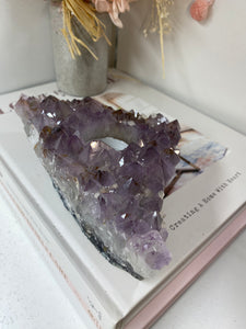 Amethyst Crystal tea light candle holder