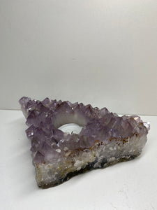 Amethyst Crystal tea light candle holder