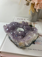 Load image into Gallery viewer, Amethyst Crystal tea light candle holder