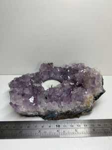 Amethyst Crystal tea light candle holder