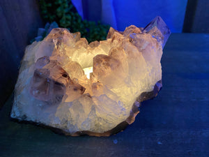 Amethyst Crystal tea light candle holder