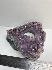 Amethyst Crystal tea light candle holder