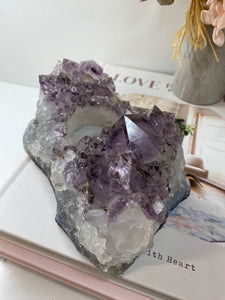 Amethyst Crystal tea light candle holder