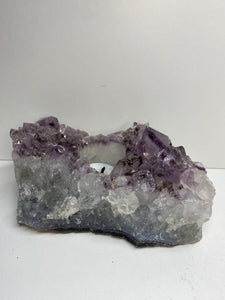 Amethyst Crystal tea light candle holder