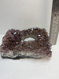 Amethyst Crystal tea light candle holder