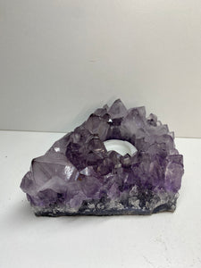 Amethyst Crystal tea light candle holder