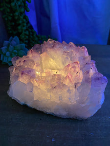 Amethyst Crystal tea light candle holder