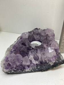 Amethyst Crystal tea light candle holder