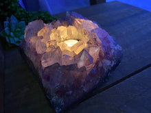 Load image into Gallery viewer, Amethyst Crystal tea light candle holder