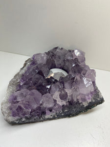 Amethyst Crystal tea light candle holder