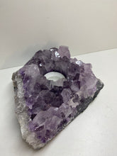 Load image into Gallery viewer, Amethyst Crystal tea light candle holder