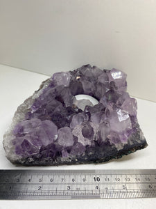 Amethyst Crystal tea light candle holder