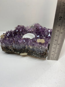 Amethyst Crystal tea light candle holder