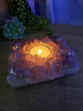 Load image into Gallery viewer, Amethyst Crystal tea light candle holder