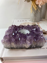 Load image into Gallery viewer, Amethyst Crystal tea light candle holder