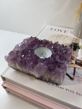 Load image into Gallery viewer, Amethyst Crystal tea light candle holder