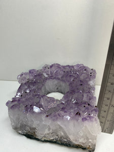 Amethyst Crystal tea light candle holder