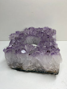 Amethyst Crystal tea light candle holder