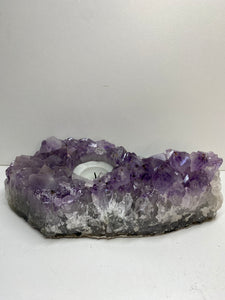 Amethyst Crystal tea light candle holder