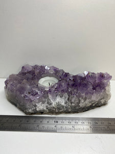 Amethyst Crystal tea light candle holder