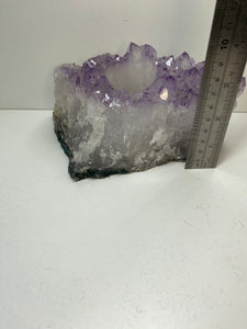 Amethyst Crystal tea light candle holder