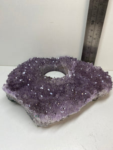 Amethyst Crystal tea light candle holder