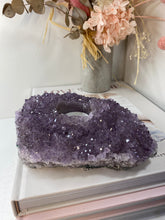 Load image into Gallery viewer, Amethyst Crystal tea light candle holder