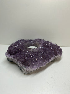 Amethyst Crystal tea light candle holder