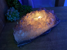 Load image into Gallery viewer, Amethyst Crystal tea light candle holder