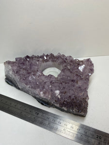 Amethyst Crystal tea light candle holder