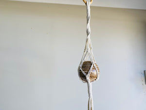 Aragonite sphere Macrame wall or ceiling hanging - hanging crystal