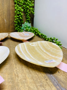 Banded Onyx heart shaped bowls