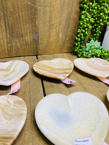 Banded Onyx heart shaped bowls