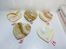 Load image into Gallery viewer, Banded Onyx heart shaped bowls