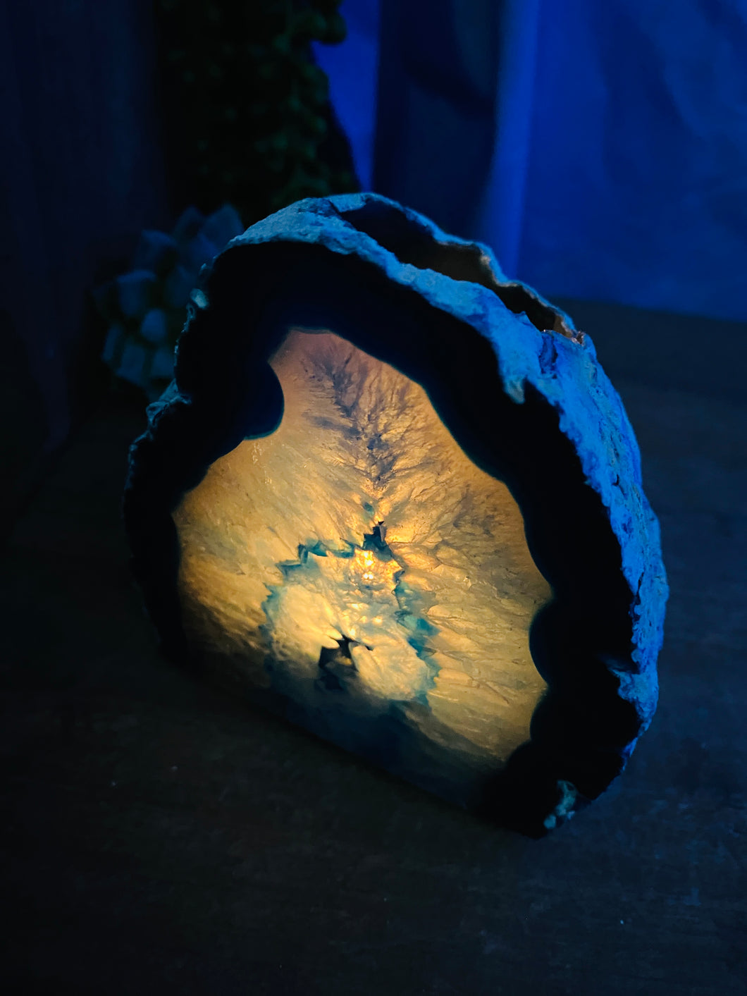 Blue Agate tea light Candle Holder