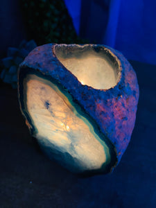 Blue Agate tea light Candle Holder